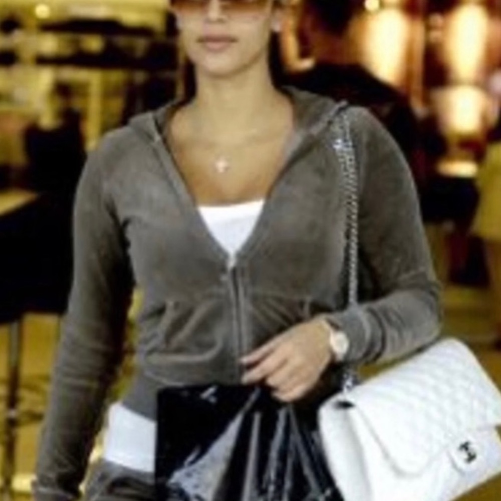 juicy couture tracksuit grey trendy y2k kim paris